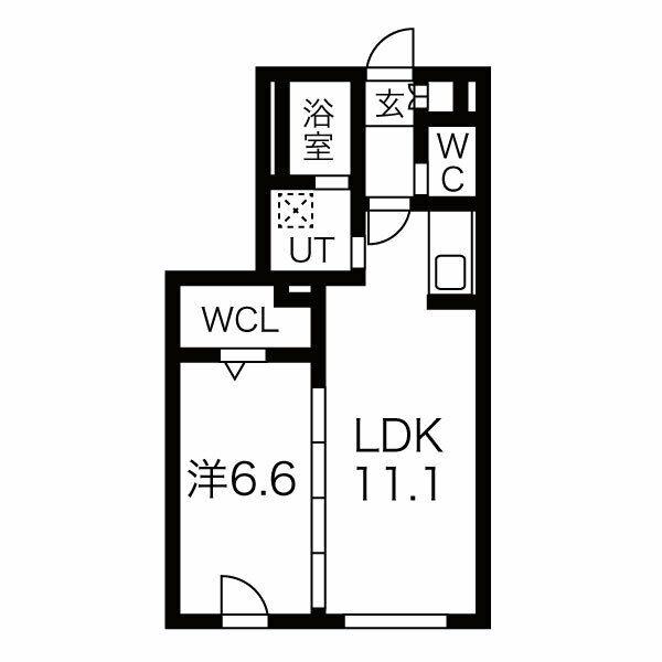 地下鉄東西線 西１８丁目駅 徒歩5分 5階建 築6年(1LDK/4階)の間取り写真