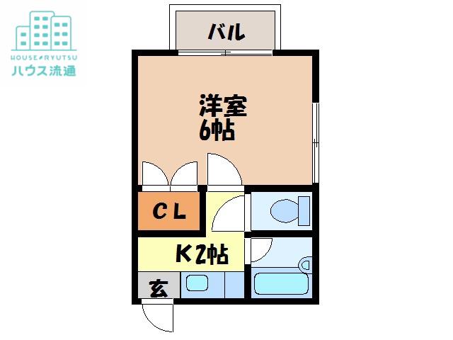 サンパール三原A棟(1K/1階)の間取り写真