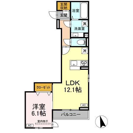 DーROOM六十人町 B B棟