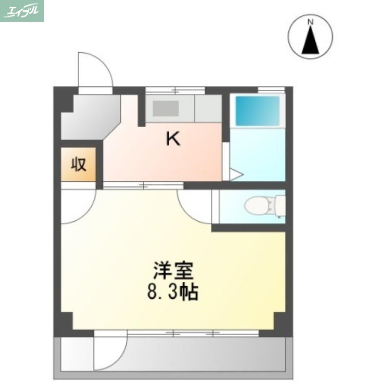 サンジェルマン富田町(1K/4階)の間取り写真