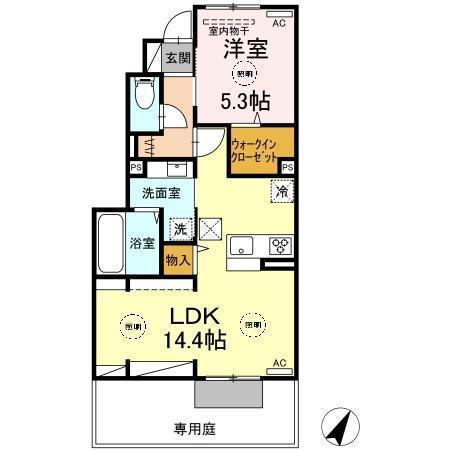 ルミネ マーレ(1LDK/1階)の間取り写真