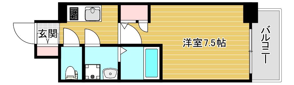 ワールドアイ都島駅前(1K/9階)の間取り写真