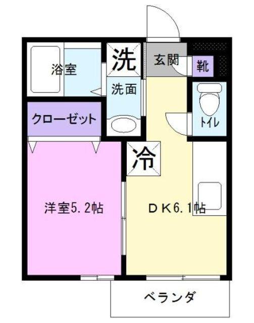 フォアリーフ(1DK/1階)の間取り写真