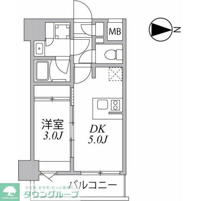 SYFORME住吉(1DK/2階)の間取り写真