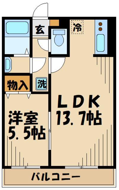 シャルマントミール(1LDK/3階)の間取り写真