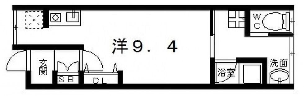 パル末広(1DK/1階)の間取り写真
