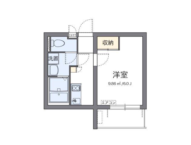 クレイノKOWA(1K/2階)の間取り写真