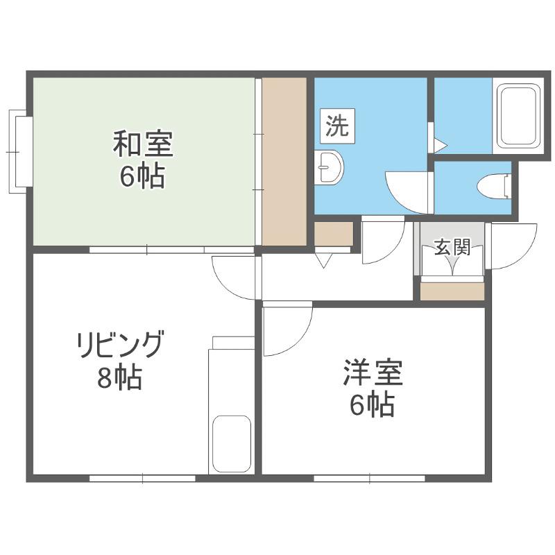 ソア238(2DK/4階)の間取り写真