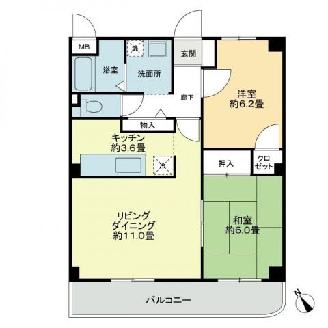 トキワコンフォート(2LDK/1階)の間取り写真