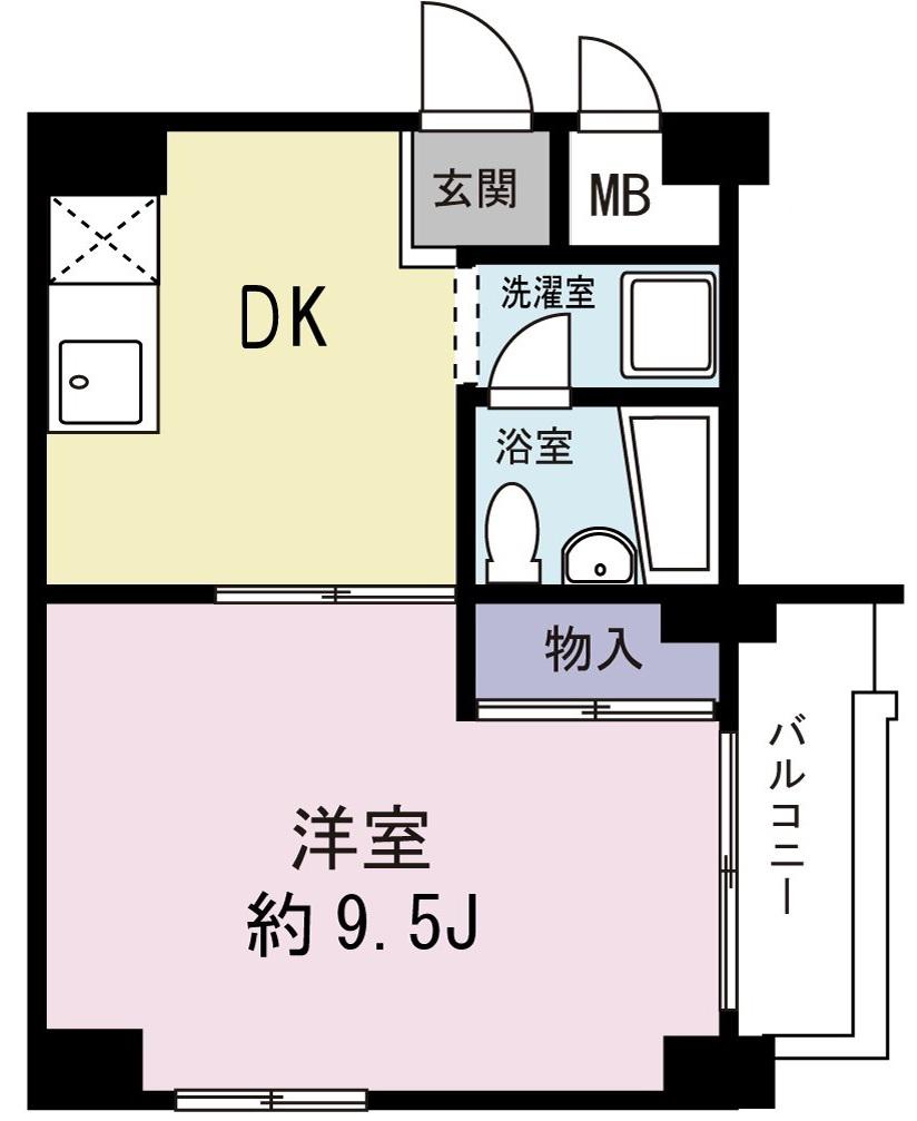 アパルトマン喜美よし(1DK/5階)の間取り写真