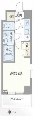 ライトテラス赤羽(1K/2階)の間取り写真