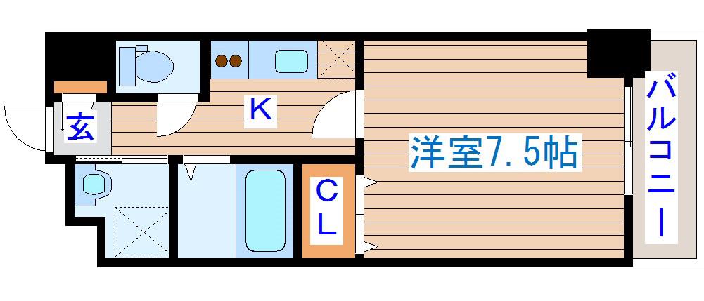 パークフラッツ本町(1K/10階)の間取り写真