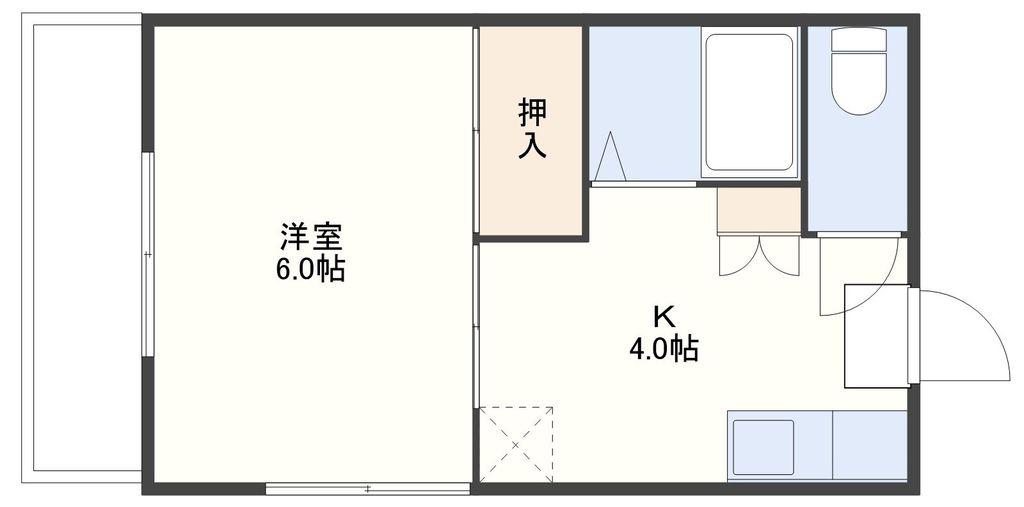 サンコーポさかい(1K/2階)の間取り写真