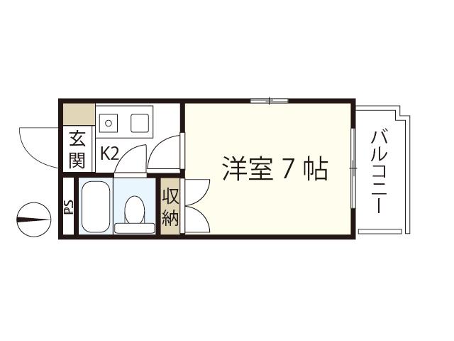 パレグレース仁保(1K/2階)の間取り写真