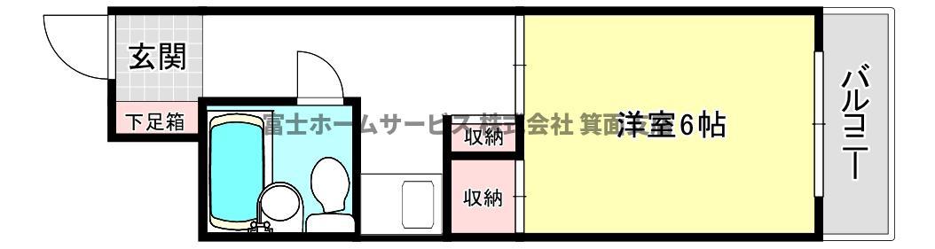 ヴィクトリアコート箕面(1K/5階)の間取り写真
