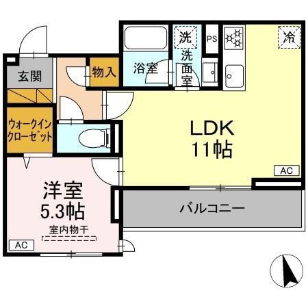KURASHIRO(1LDK/3階)の間取り写真