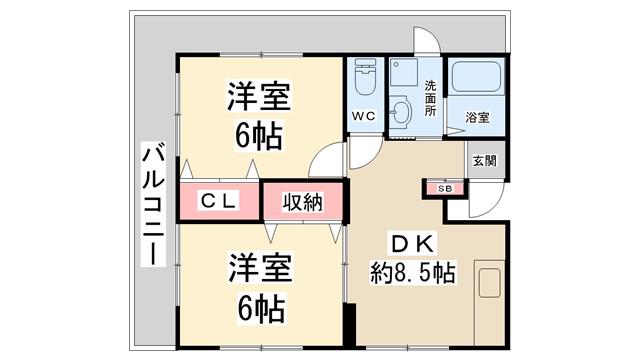 メゾン雅(2DK/3階)の間取り写真