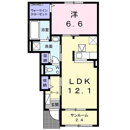 プレシャス モカ(1LDK/1階)の間取り写真
