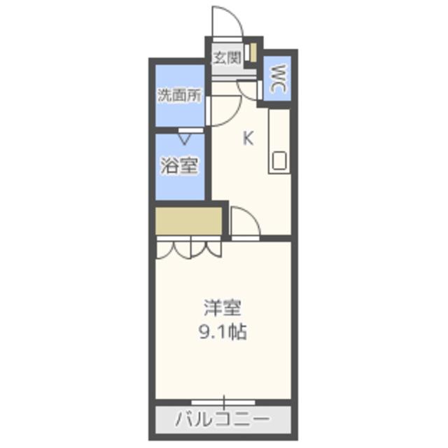 MUSE(1K/1階)の間取り写真