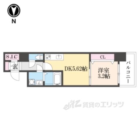 THEGARNETSUITERESIDE(1DK/3階)の間取り写真