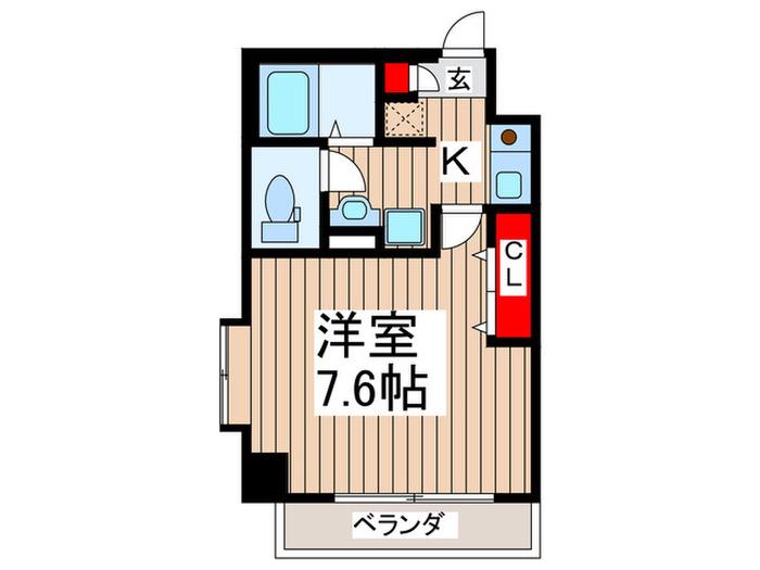 ヴィアーレ市川(1K/2階)の間取り写真