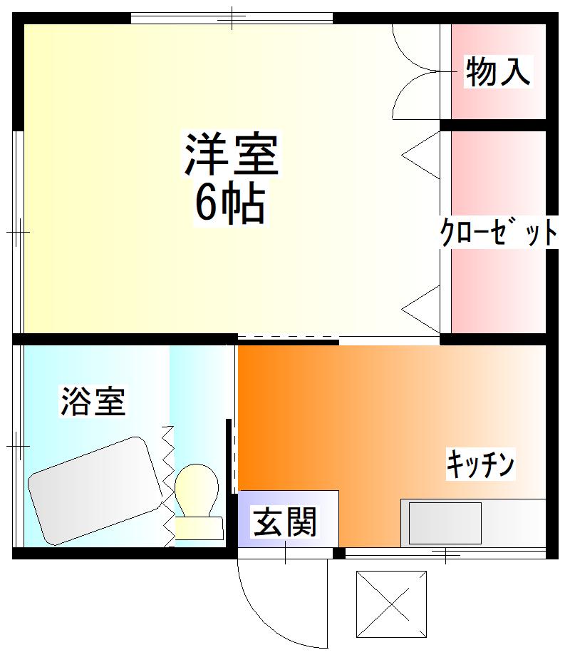 コーポ豊(1K/2階)の間取り写真