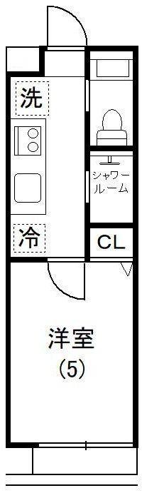 アイビーV(1K/3階)の間取り写真