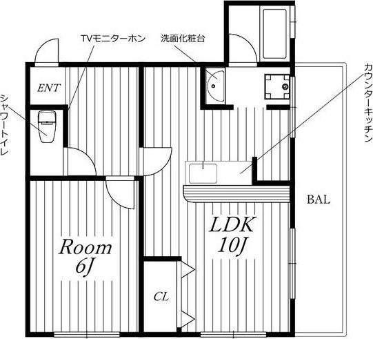 さつきビル(1LDK/2階)の間取り写真
