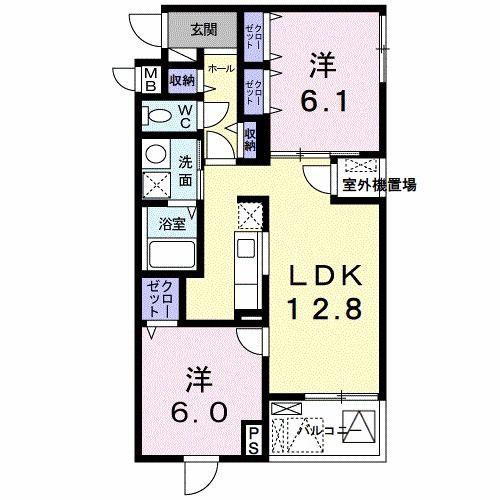 グランファーレ(2LDK/3階)の間取り写真