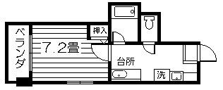 新屋敷ビル(1K/4階)の間取り写真