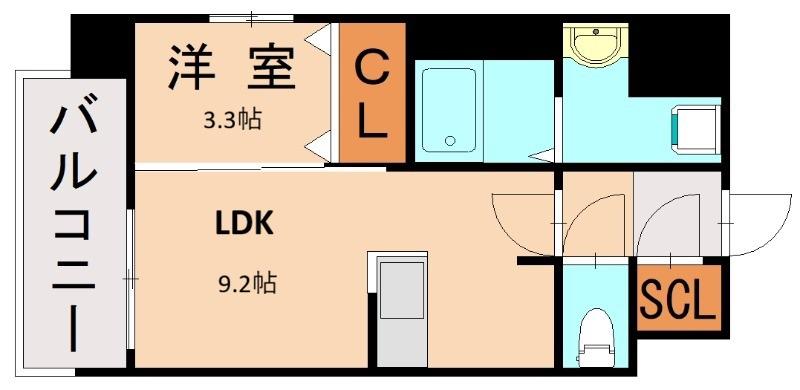 ブランシエスタ千早RJR(1LDK/4階)の間取り写真