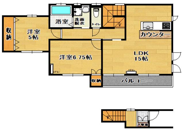 アリューズII(2LDK/1階)の間取り写真