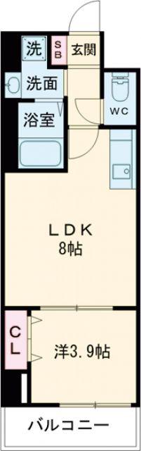 グランパシフィック堺東INNOVATION(1LDK/4階)の間取り写真