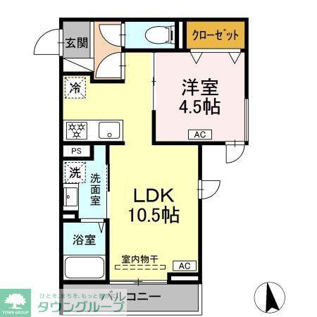 セレスティア東向島(1LDK/3階)の間取り写真