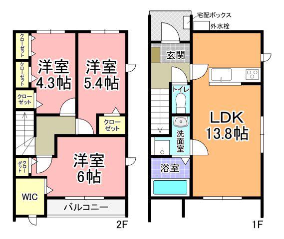 LIBERTAII(3LDK/1階)の間取り写真