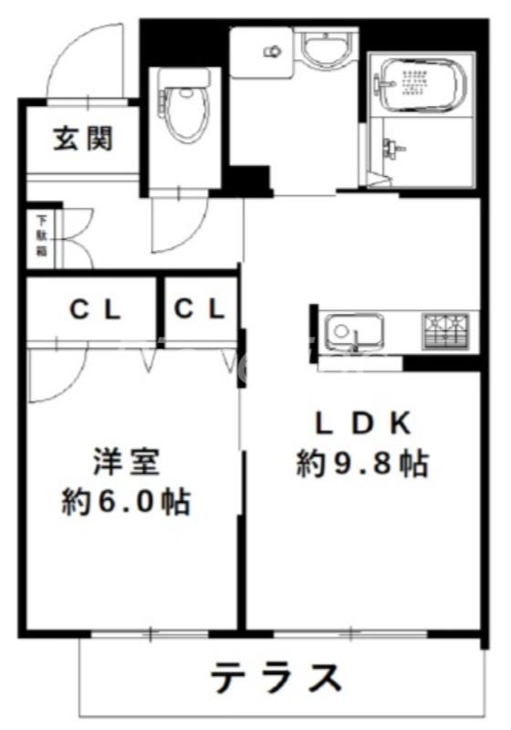 ヴィアソーレ鶴見(1LDK/2階)の間取り写真