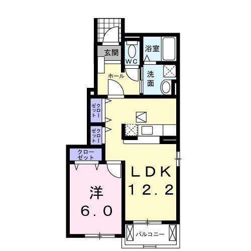 ラフレシールIII(1LDK/1階)の間取り写真