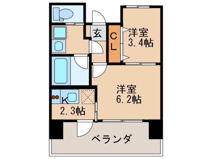 REGALO空港通(2K/7階)の間取り写真