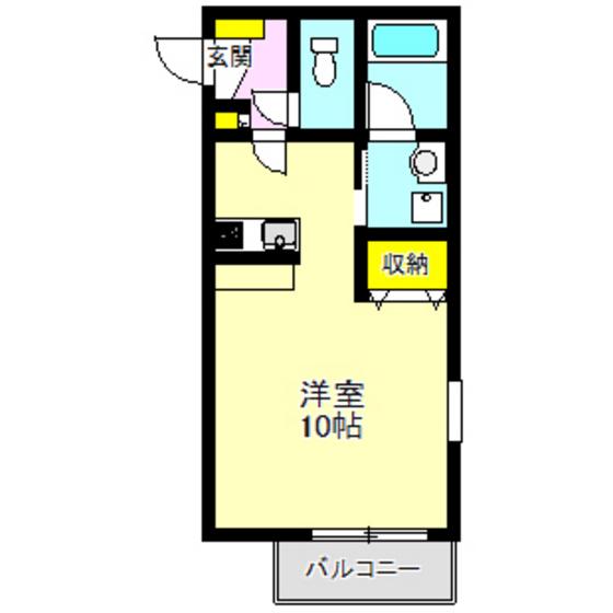 ウインドヴィレッジ(1DK/3階)の間取り写真