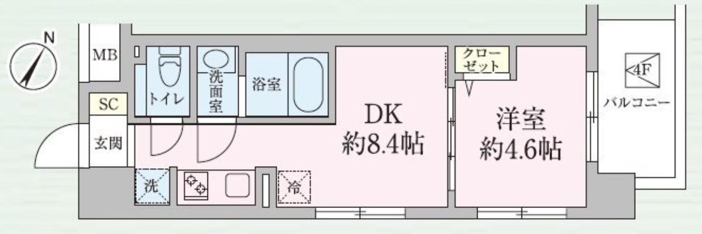 GRAND STAGE MSQUARE(1DK/5階)の間取り写真