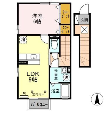 ダズリングサニー(1LDK/2階)の間取り写真