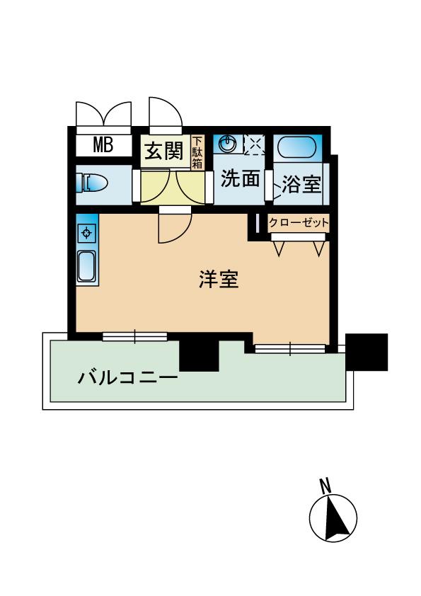 ベローザ六本松(ワンルーム/3階)の間取り写真