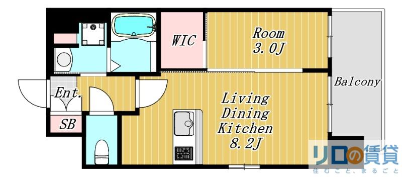 LUXE新大阪VI(1LDK/7階)の間取り写真