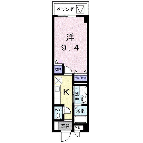 エスペランサ・ヤマダ(1K/2階)の間取り写真