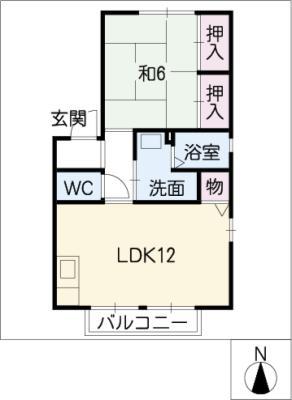 MASTTOWN東柳原(1LDK/2階)の間取り写真