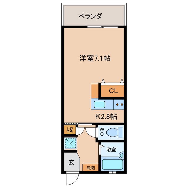 PINE TREE HILLS マンション(1K/3階)の間取り写真
