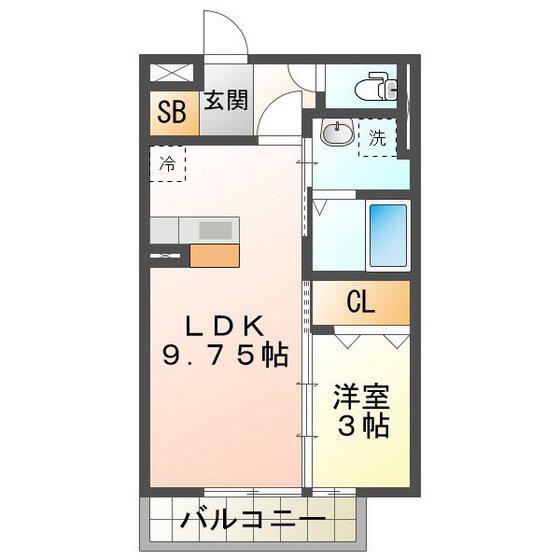 ニエット(1LDK/3階)の間取り写真