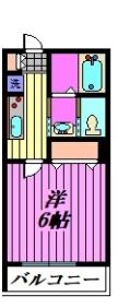 WILL MIRA 上青木(1K/1階)の間取り写真