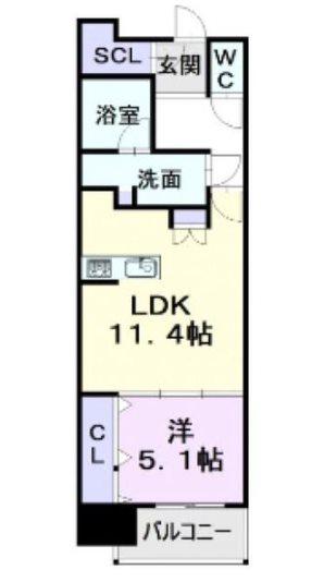 CERES丸の内(1LDK/8階)の間取り写真