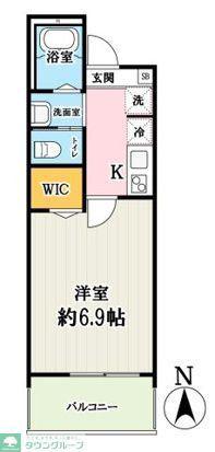 GRANDIR三郷(1K/2階)の間取り写真